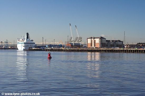 Car and Passenger Ferry, Queen of Scandinavia, berthed at North Shields.