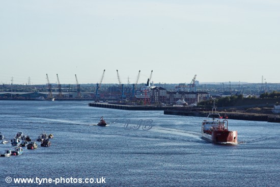 Chemical Tanker Alcedo approaching North Shields Fish Quay.