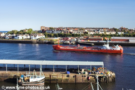 Chemical Tanker Alcedo passing North Shields Fish Quay.