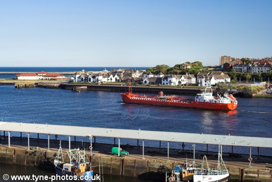 Chemical Tanker Alcedo passing North Shields Fish Quay.