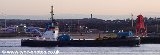 Returning to the river after discharging it's load.