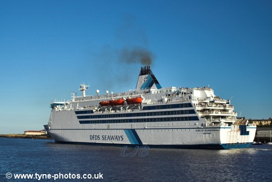 Car and Passenger Ferry - King of Scandinavia passing North Shields Fish Quay.