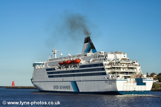Car and Passenger Ferry - King of Scandinavia passing North Shields Fish Quay.