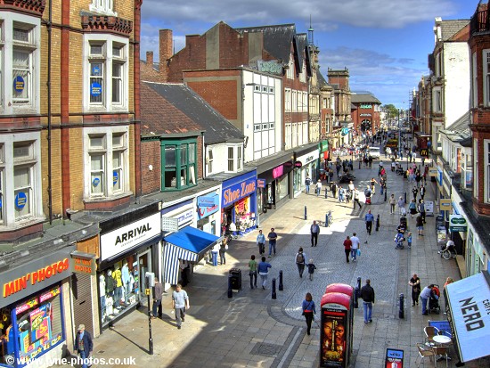 View along the King Street from South Shields Metro Station.