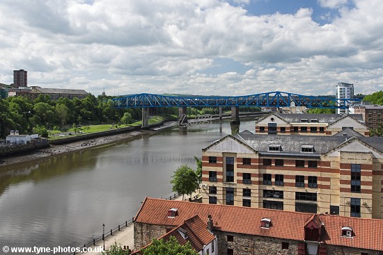 View along the River Tyne towards the Metro Bridge from the High Level Bridge