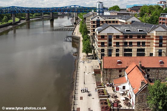 View along the River Tyne towards the Metro Bridge from the High Level Bridge