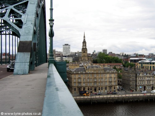 View north along the Tyne Bridge towards Newcastle.
