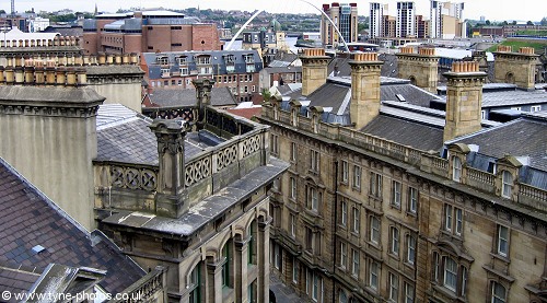 Rows of chimney pots.