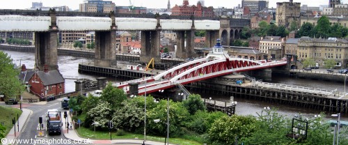 High Level Bridge seen from south end of Tyne Bridge.