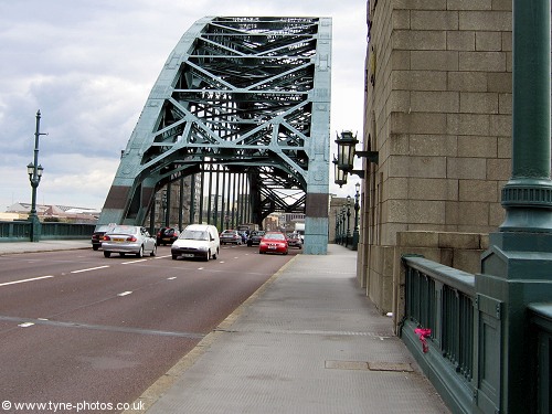 View along the Tyne Bridge from the north tower.