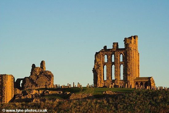 Early morning sun on the priory ruins.